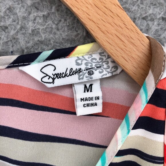 Speechless Dress Women Medium Multicolor Stripe Mini Shift Sleeveless Breathable - Picture 5 of 10